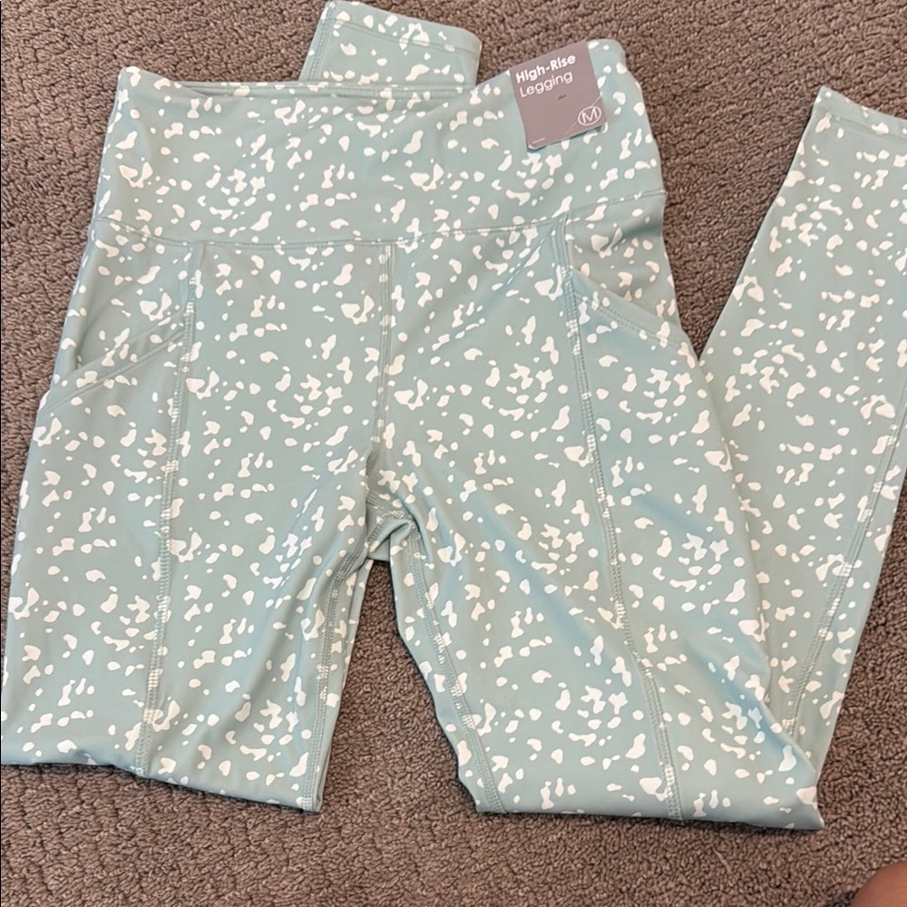 High-Waisted Leggings - Green